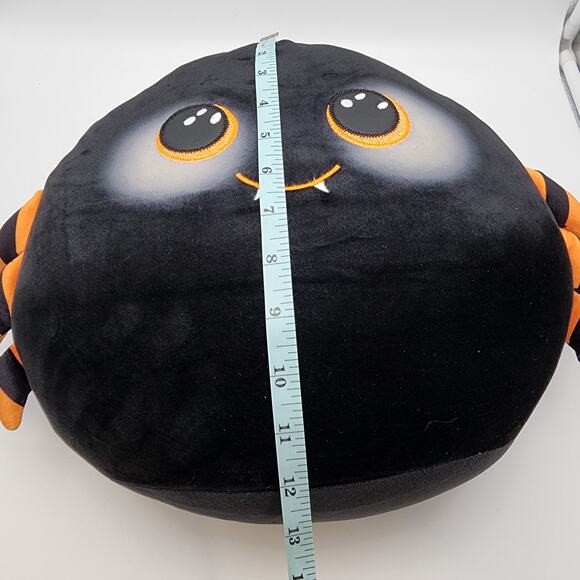 TY Cobb Black Spider Plush 12" Orange Striped Legs Halloween Squishy 2022 - Picture 5 of 7